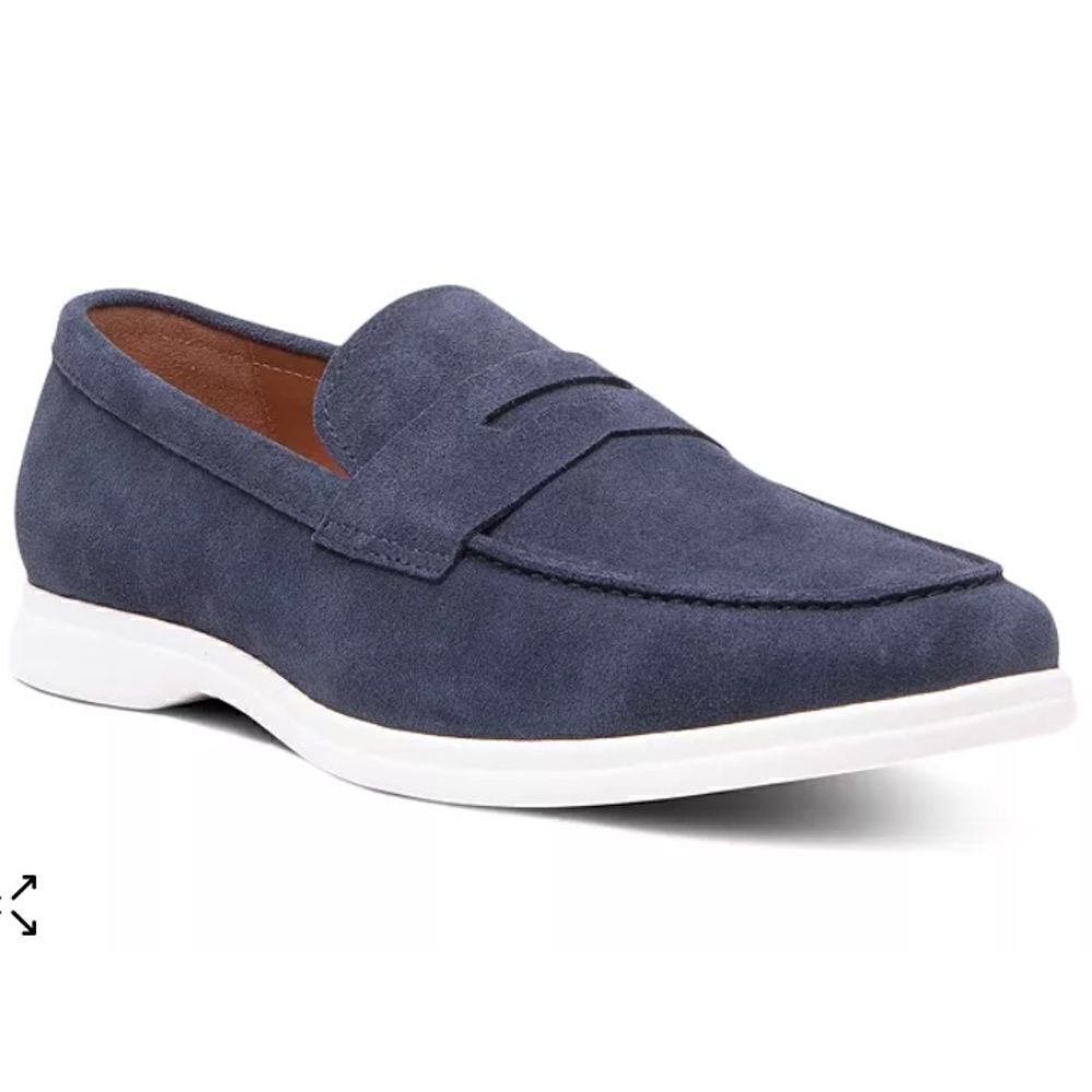 Gordon Rush Men's Parkside Penny Loafers, Navy Suede, Size 10, NWOT